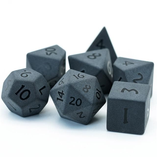 Gemstone Dice | Matte Obsidian | Set of 7