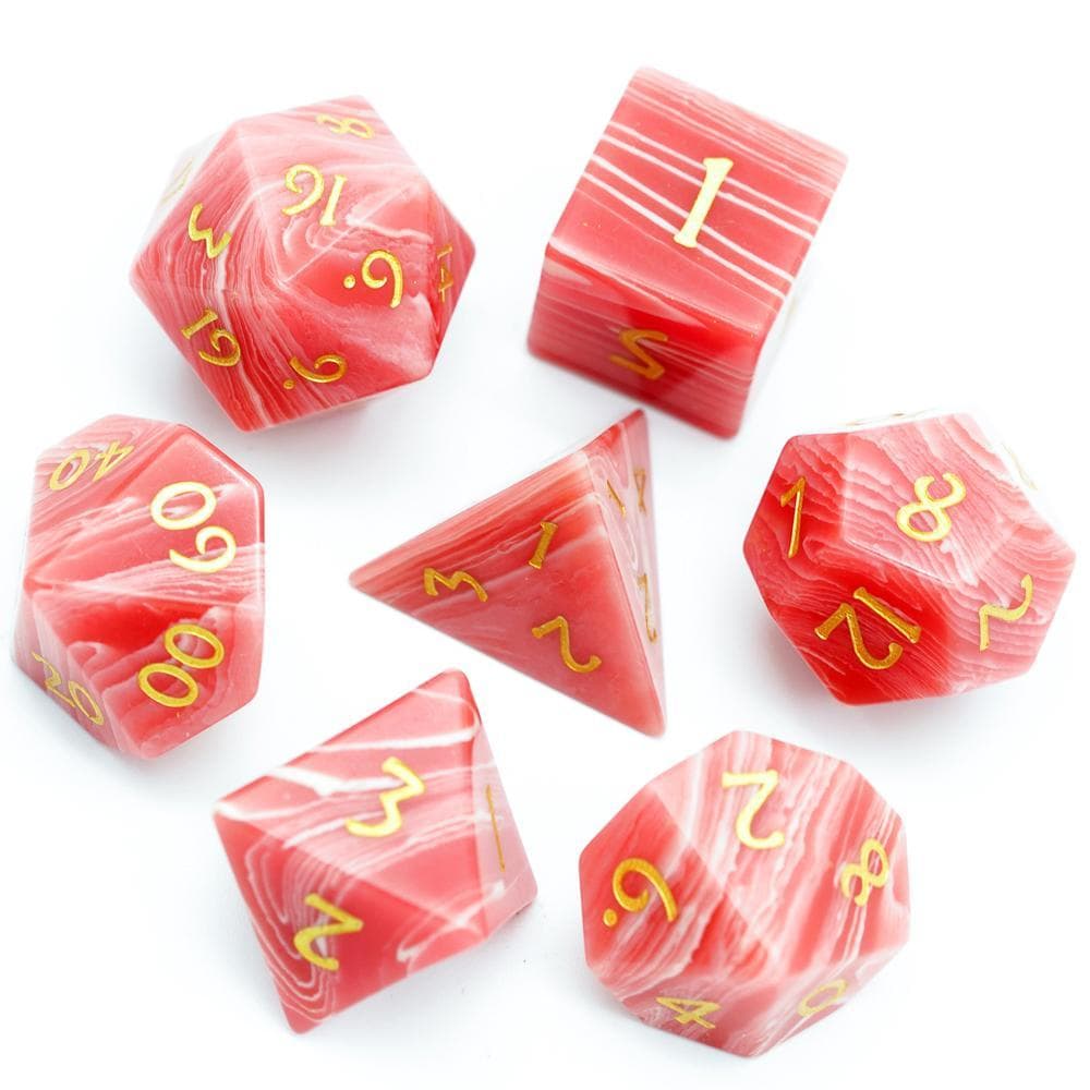 Gemstone Dice | Red Agate | Set of 7