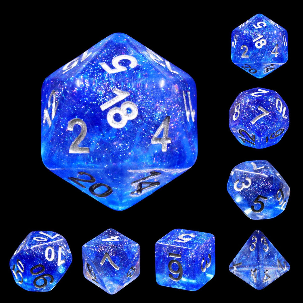 RPG Dice | "Veil of Stars" | Set of 7