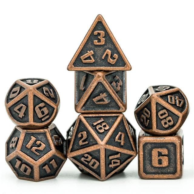 Polyhedral Dice Set | Metal | Mini Copper | Set of 7 (D1003)