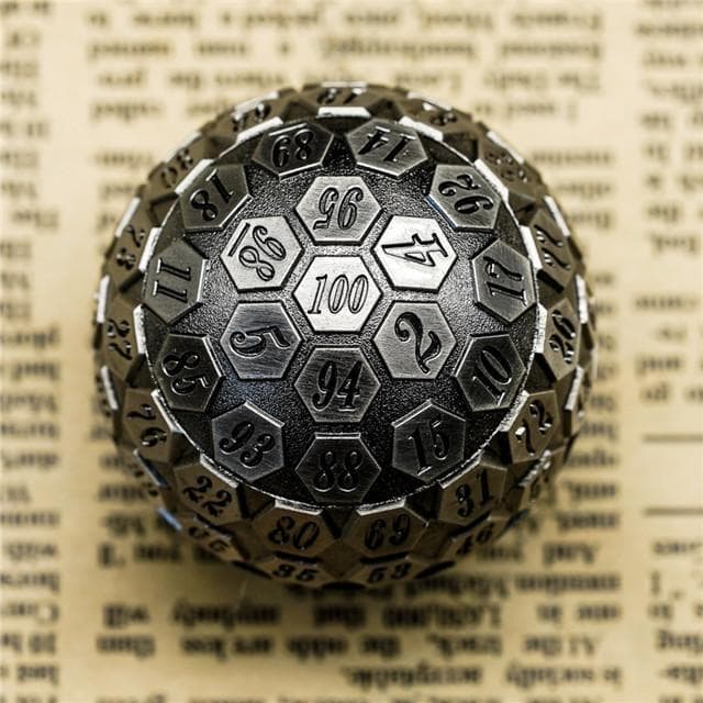 Metal Dice | d100 "Ancient" Silver Plated