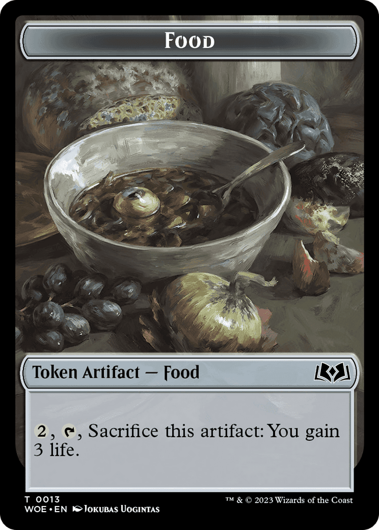 Knight // Food (0013) Double-Sided Token [Wilds of Eldraine Tokens]