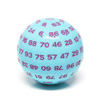 RPG Dice | d100 | Pastel Blue | Rose Ink