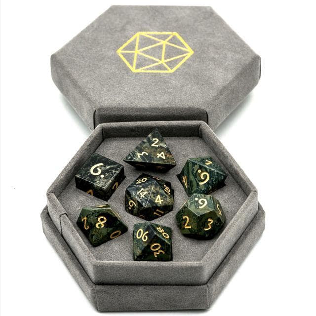 Gemstone Dice | Natural Kambaba Jasper | Set of 7
