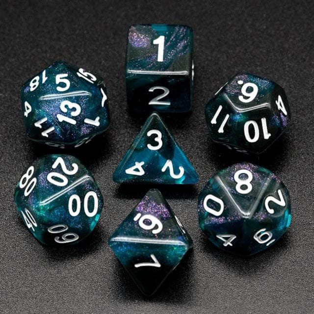 Polyhedral Dice Set | Acrylic | "Abyssal Secrets" | Set of 7 (D0116)