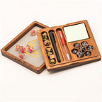 Dice Box  & Tray | Wooden Square | Sapele Wood with Dragon