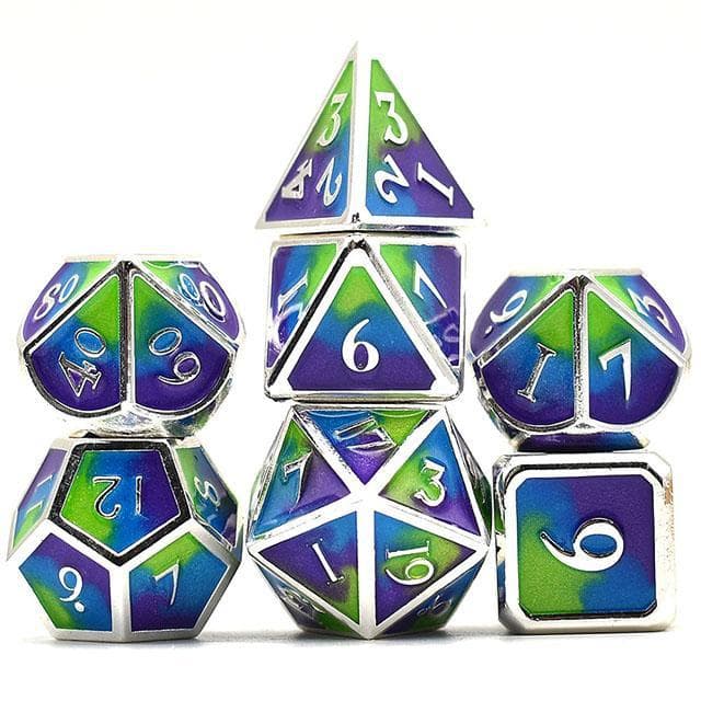 Metal Dice | "Monet" Enamel | Set of 7