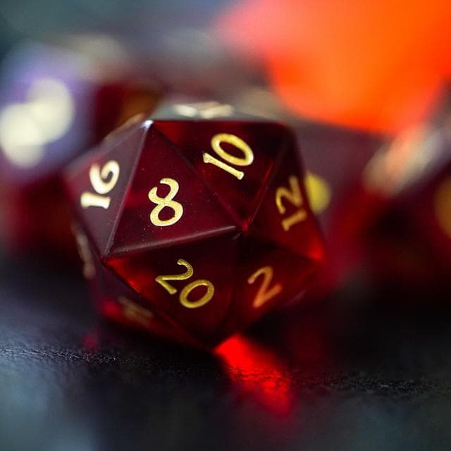 Glass Dice | Red | Set of 7
