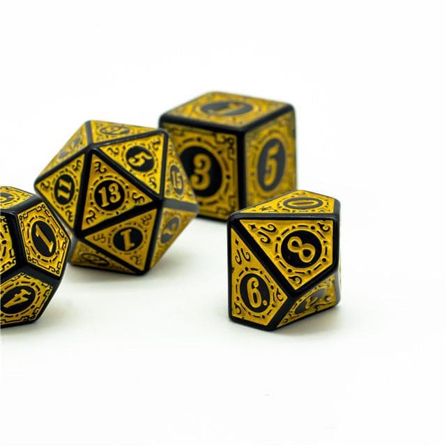 RPG Dice | "Yellow Alchemy" | Set of 7