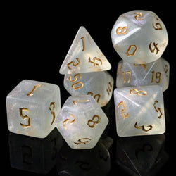 RPG Dice | "Moonstone Thorns" Gold Ink | Set of 7