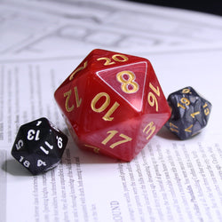 Huge d20 (40mm) | Red Pearl w/ Gold Ink