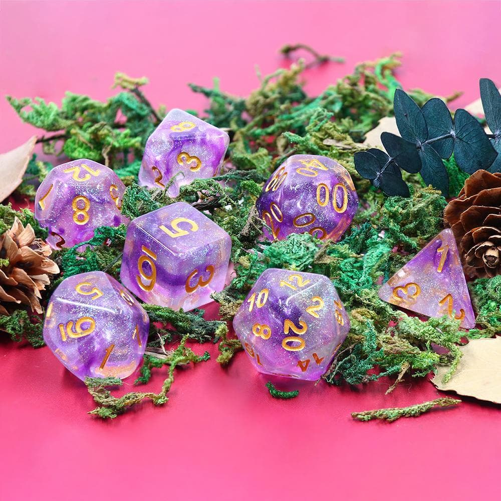 RPG Dice | "Electric Iris" | Set of 7