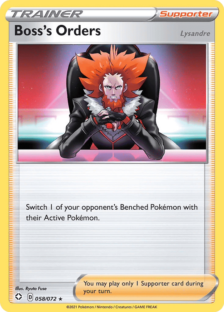 Boss's Orders (058/72) (Theme Deck Exclusive) [Sword & Shield: Shining Fates]