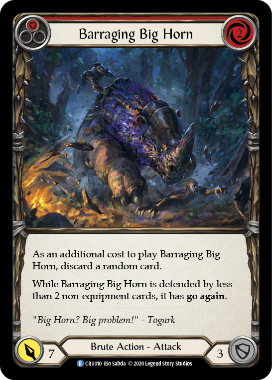 Barraging Big Horn (Red) [CRU010] (Crucible of War)  1st Edition Rainbow Foil