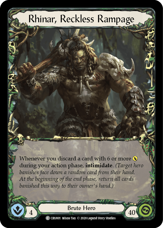 Rhinar, Reckless Rampage [CRU001] (Crucible of War)  1st Edition Normal