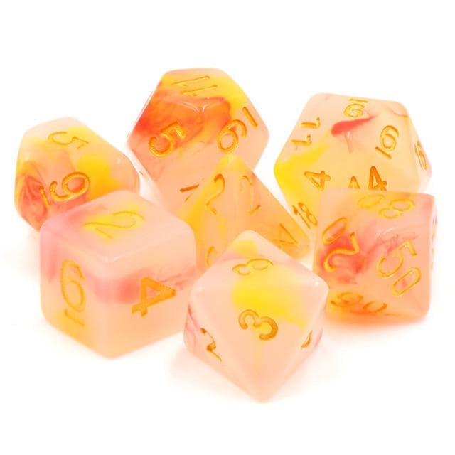 RPG Dice | "Ember Jade" | Set of 7