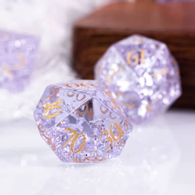 Glass Dice | Purple Fractal | Set of 7