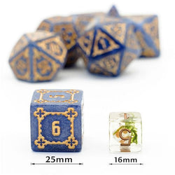 Large RPG Dice | "Chunky Castle" Blue | Set of 7