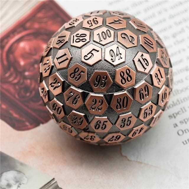 Metal Dice | d100 "Ancient" Copper Plated