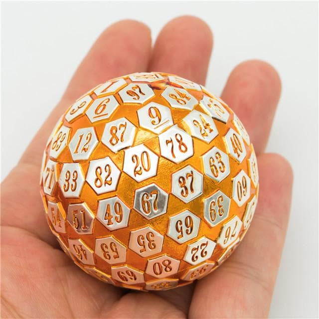 Metal Dice | d100 "Sunstone Mithril" Plated