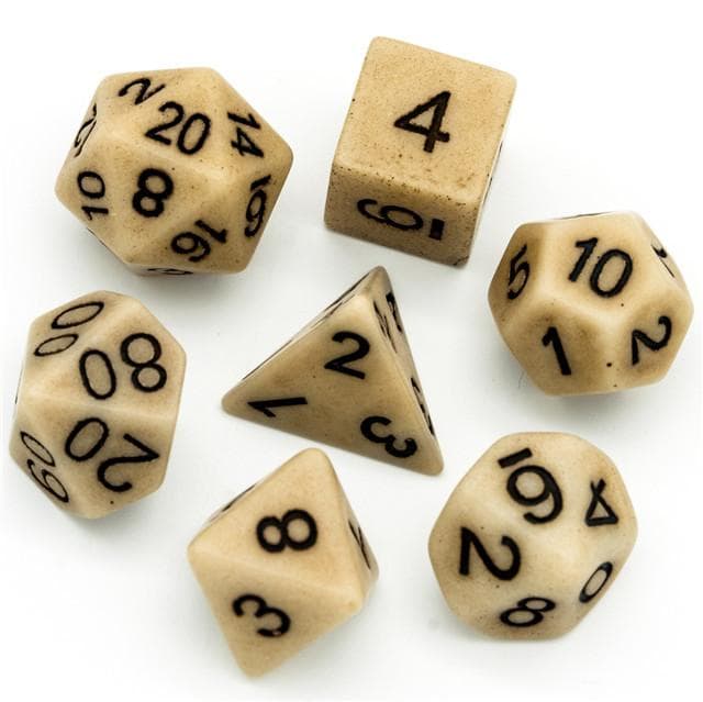 Polyhedral Dice Set | Resin | "Hefty Stone" (Double-Weight) | Set of 7 (D0055)