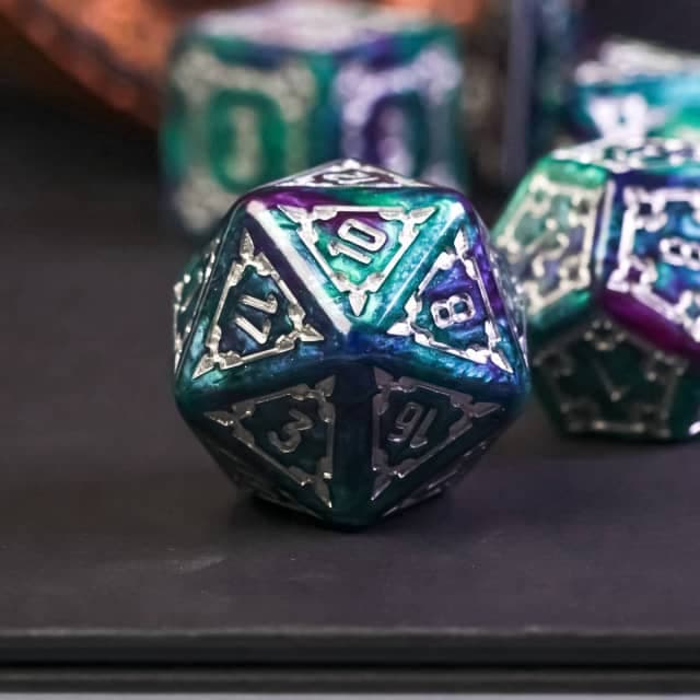 Large RPG Dice | "Chunky Castle" Coastal Realm | Set of 7