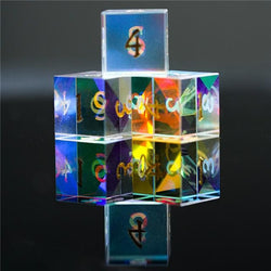 Gemstone Dice | 15mm Rainbow Crystal | Single d6