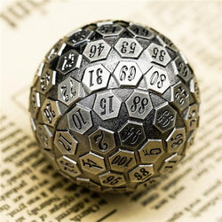 Metal Dice | d100 "Ancient" Silver Plated