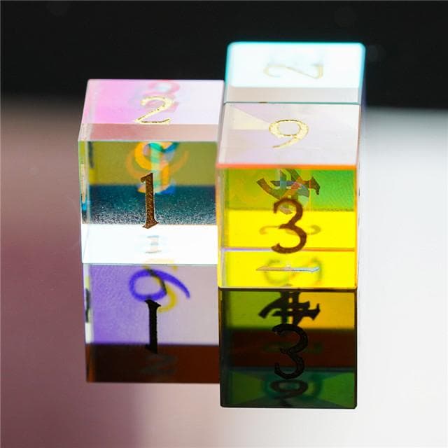 Gemstone Dice | 15mm Rainbow Crystal | Single d6