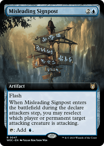 Misleading Signpost (Extended Art) [Wilds of Eldraine Commander]