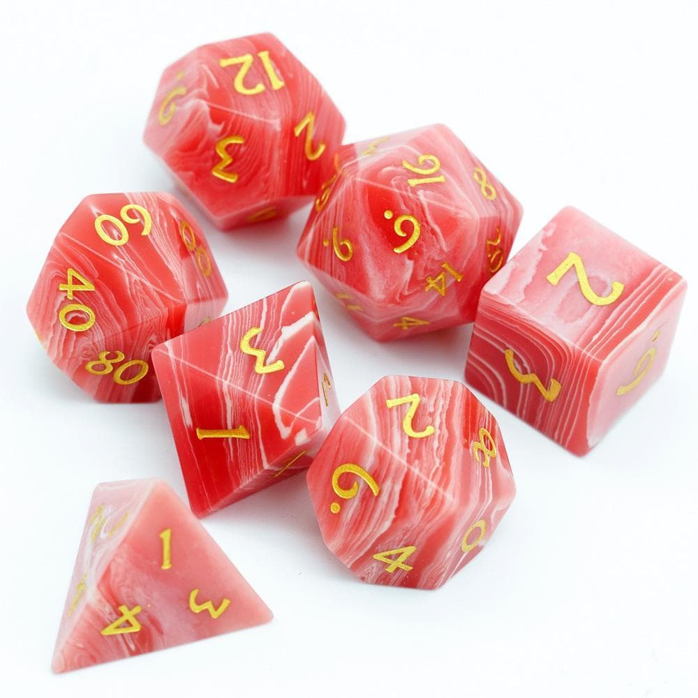 Gemstone Dice | Red Agate | Set of 7