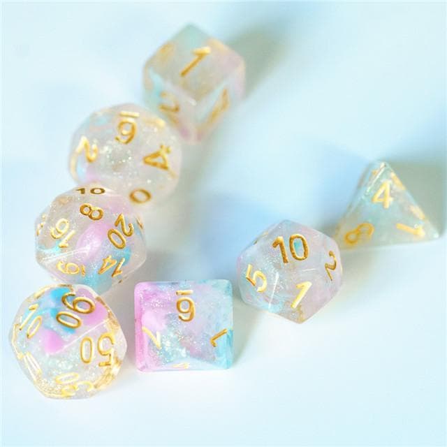 RPG Dice | "Ethereal Shimmer" | Set of 7
