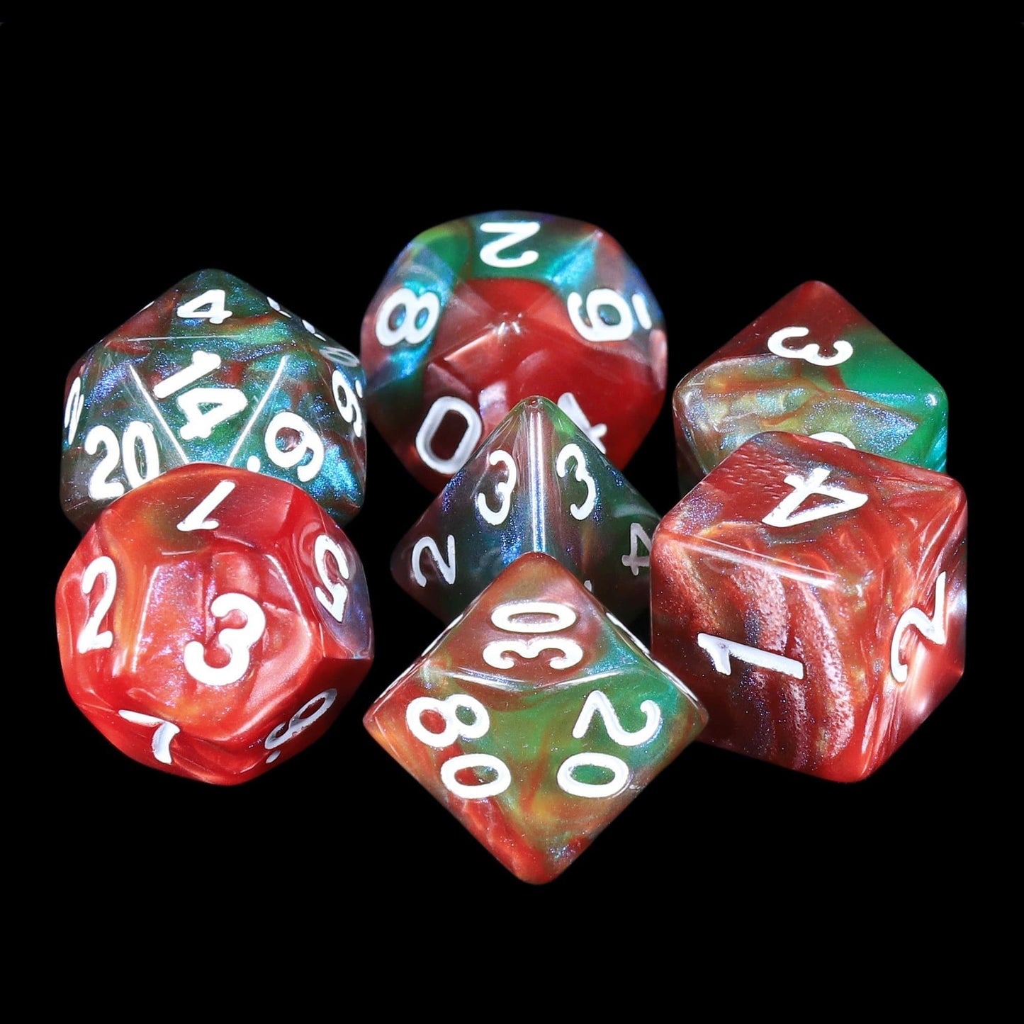 Polyhedral Dice Set | Acrylic | "Pandaemonium Revel" | Set of 7 (D0134)
