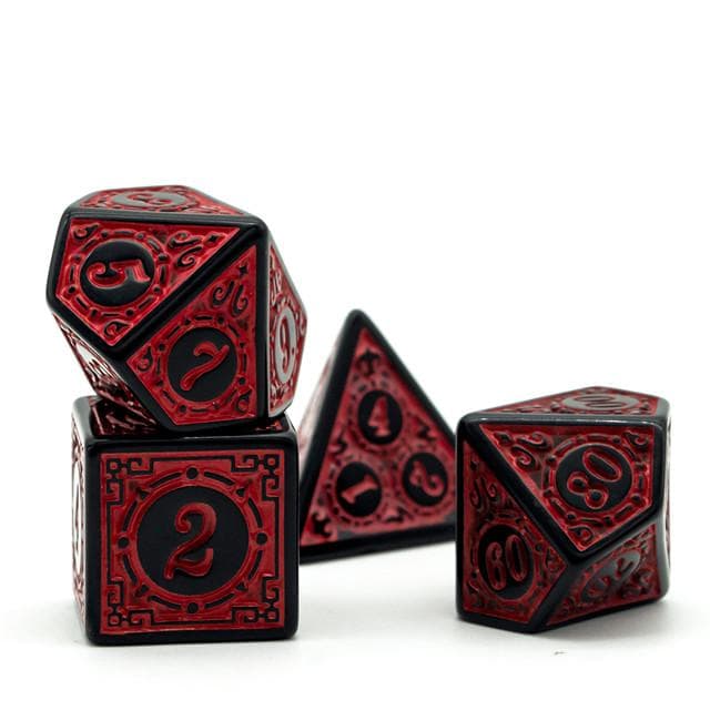 RPG Dice | "Red Alchemy" | Set of 7