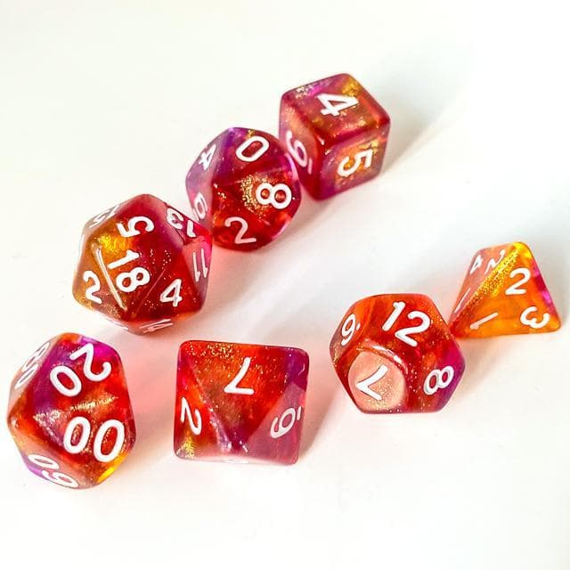RPG Dice | "Arcane Inferno" | Set of 7
