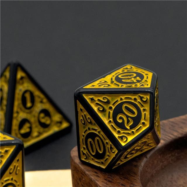 RPG Dice | "Yellow Alchemy" | Set of 7
