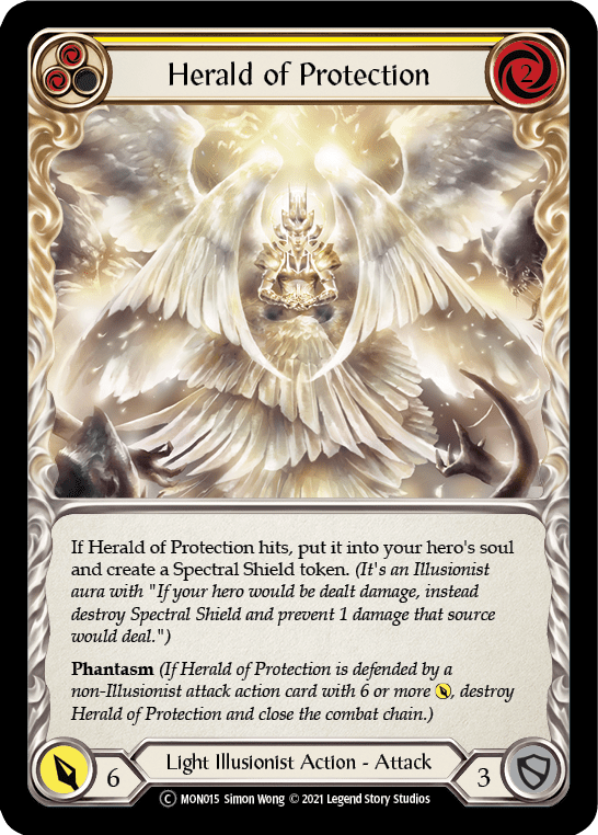 Herald of Protection (Yellow) [U-MON015-RF] (Monarch Unlimited)  Unlimited Rainbow Foil