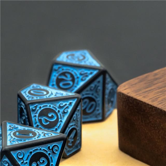 RPG Dice | "Blue Alchemy" | Set of 7