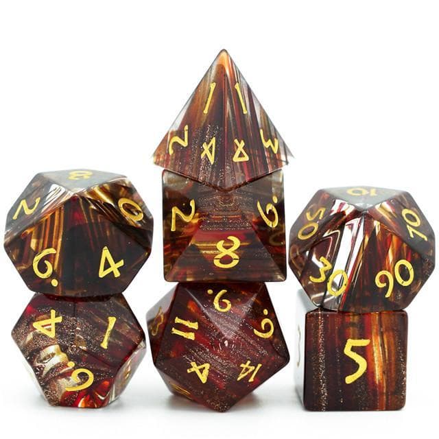 Glass Dice | "Blonde" | Set of 7
