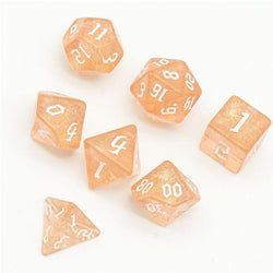 RPG Dice | "Champagne Thorns" White Ink | Set of 7