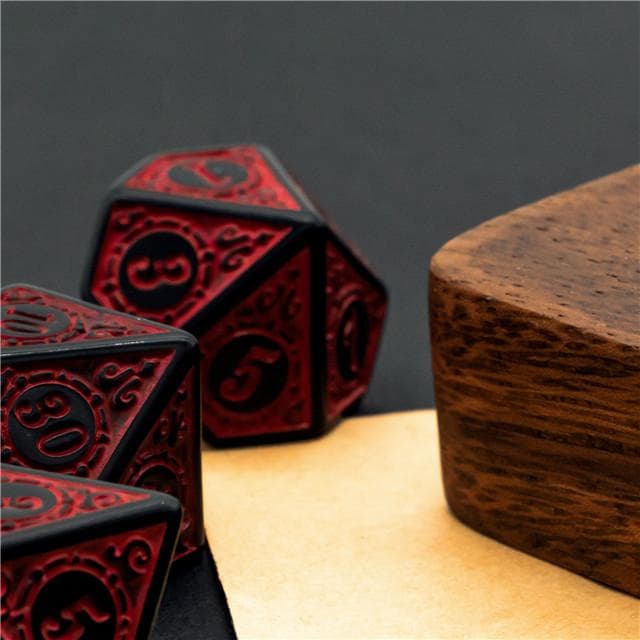 RPG Dice | "Red Alchemy" | Set of 7