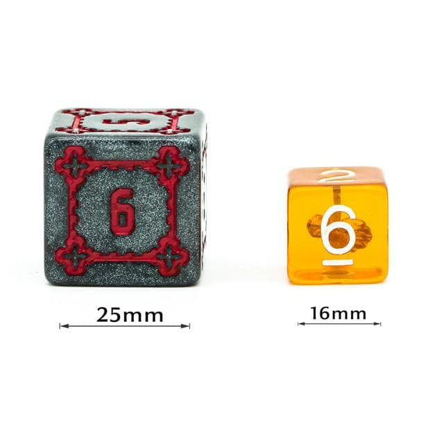 Large Polyhedral Dice Set | "Chunky Castle" Iron Keep | Set of 7 (D1011)