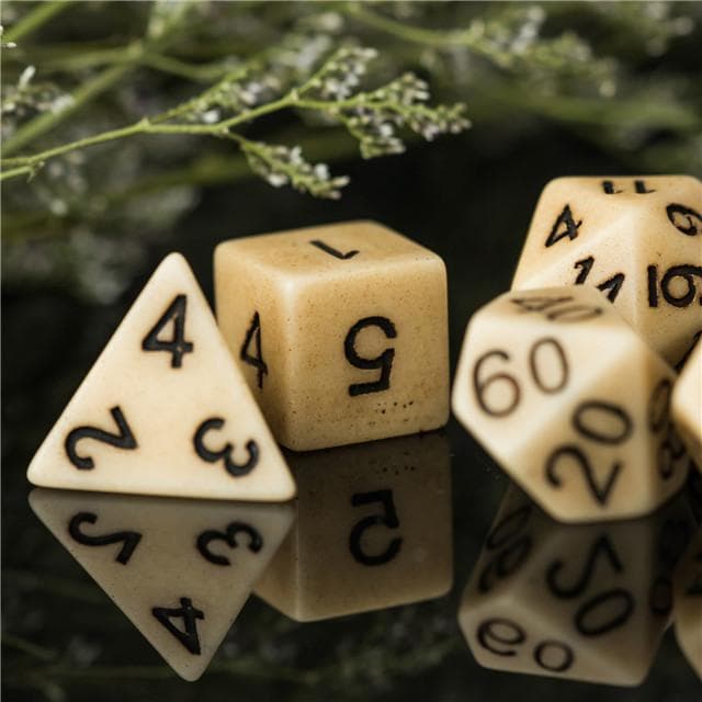 Polyhedral Dice Set | Resin | "Hefty Stone" (Double-Weight) | Set of 7 (D0055)