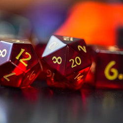 Glass Dice | Red | Set of 7
