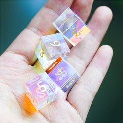 Gemstone Dice | 15mm Rainbow Crystal | Single d6