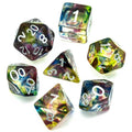 Polyhedral Dice Set | Resin | "Stained Glass" Purple & Blue | Set of 7 (D0145)