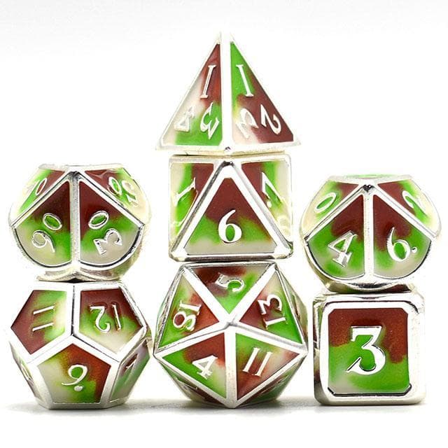 Metal Dice | "Earth Kingdom" Enamel | Set of 7