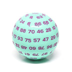 RPG Dice | d100 | Pastel Mint | Rose Ink