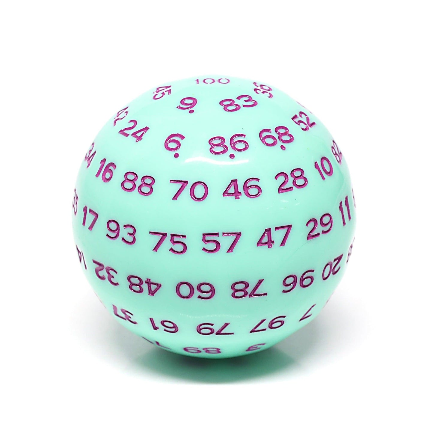 RPG Dice | d100 | Pastel Mint | Rose Ink