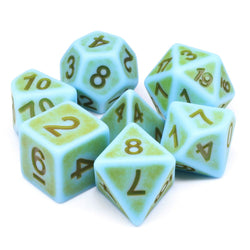 RPG Dice | "Synthwave Moss" | Set of 7